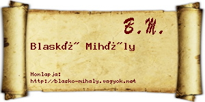Blaskó Mihály névjegykártya