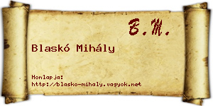 Blaskó Mihály névjegykártya